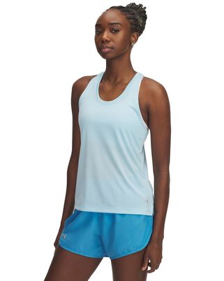 Polera sin mangas Under Armour launch azul para mujer