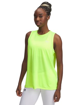 Polera sin mangas Under Armour tech amarillo para mujer