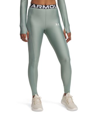 Calzas Heatgear Rib verde para mujer Under Armour