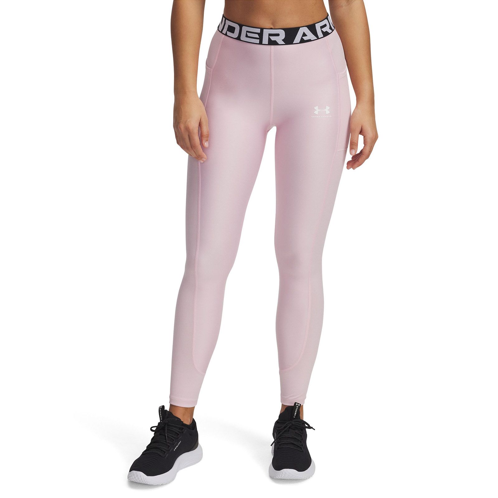 Calzas Heatgear Rib rosado para mujer Under Armour