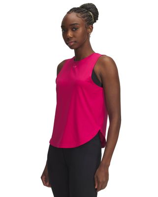 Polera sin mangas UA Launch Elite morado para mujer