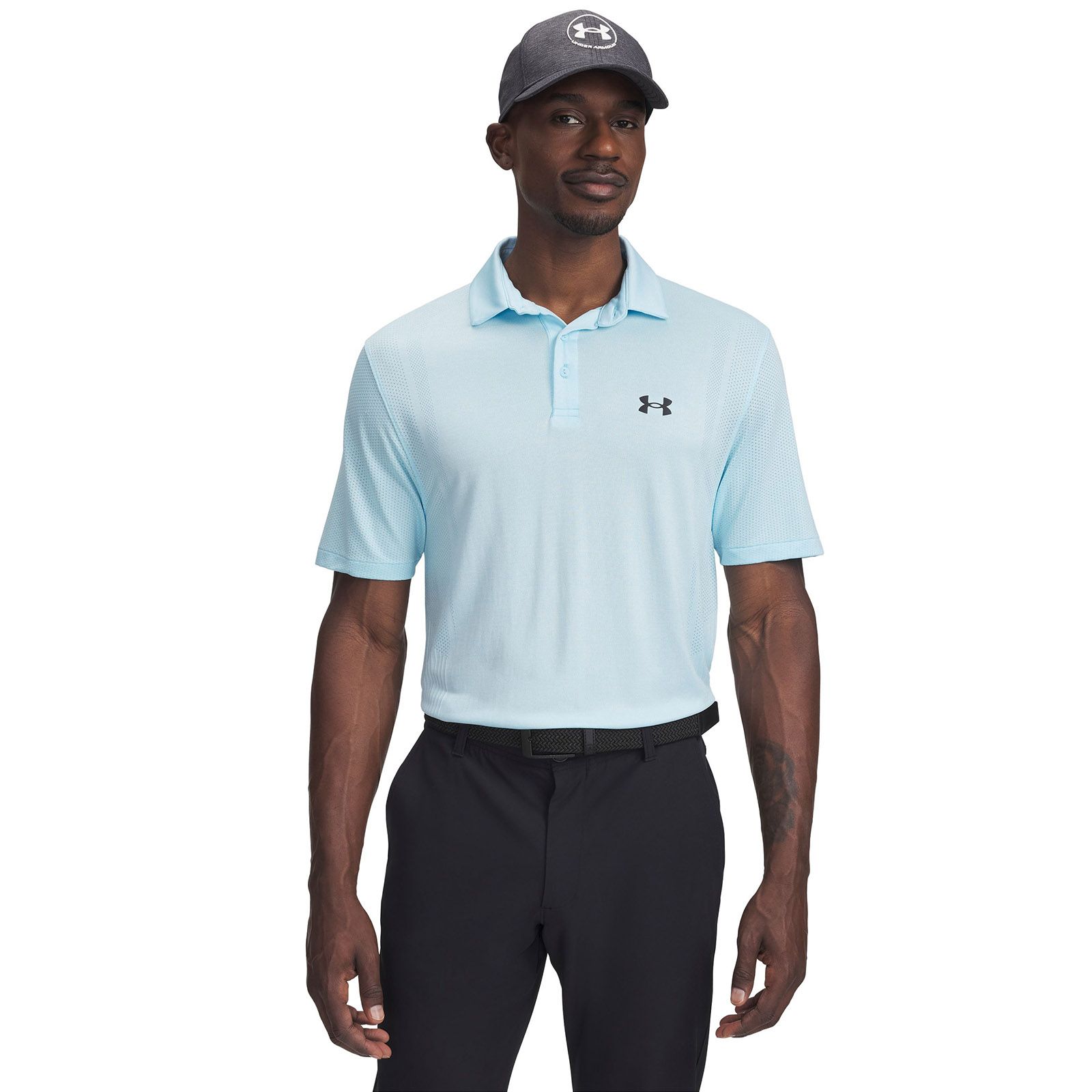 Polera manga corta UA Drive azul para hombre