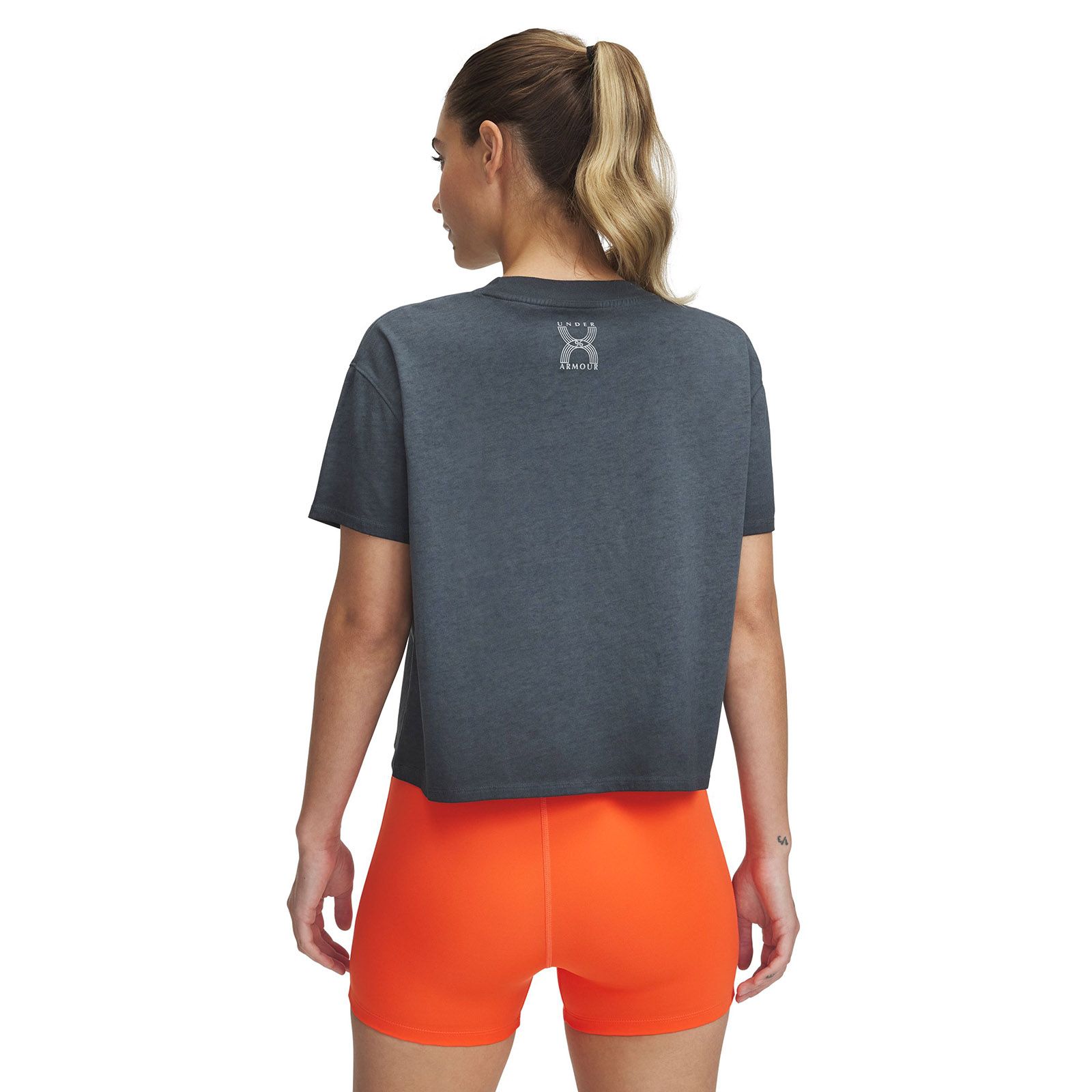 Polera manga corta UA Run 96 negro para mujer
