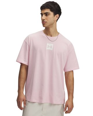 Polera manga corta Under Armour oversized rosado para hombre