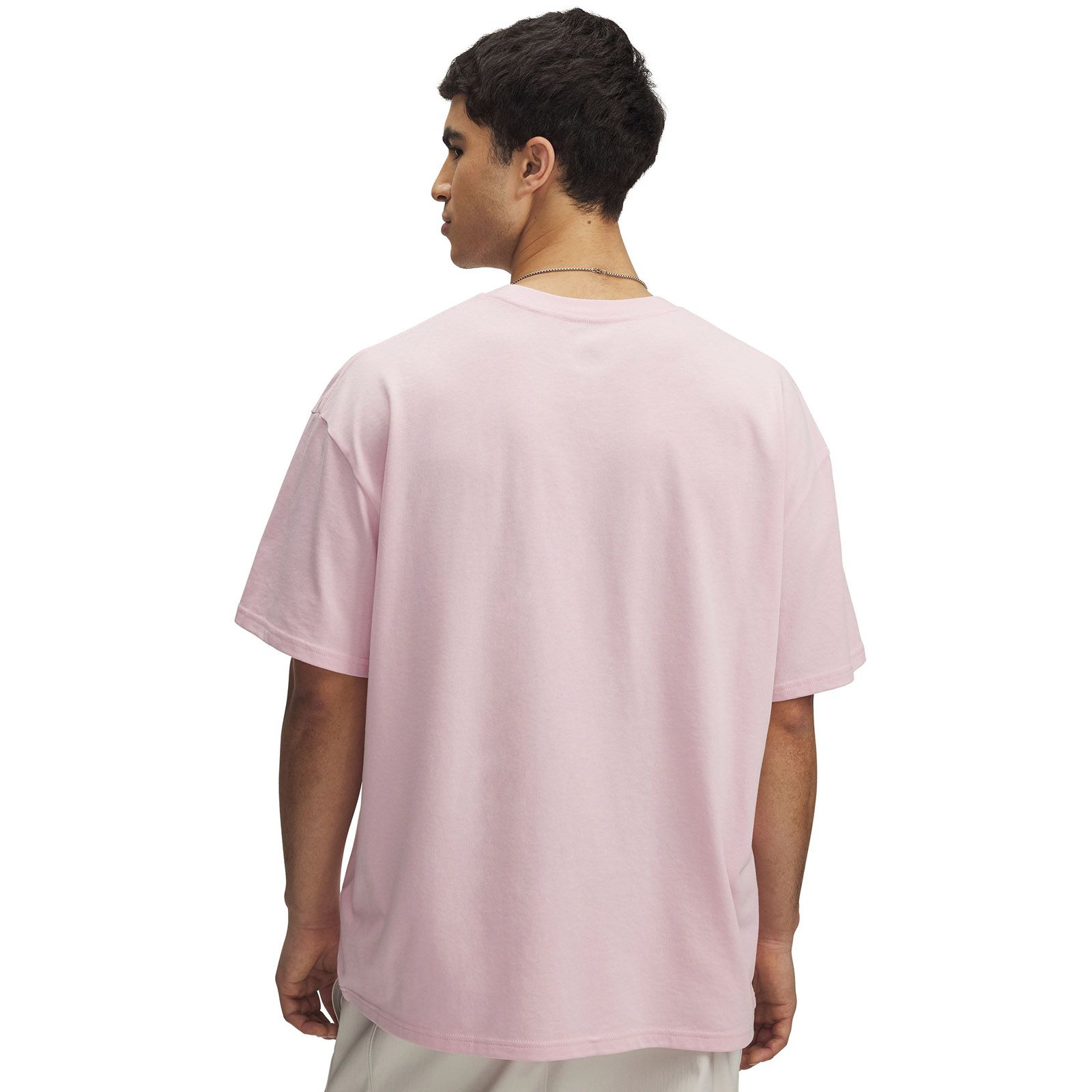 Polera manga corta Under Armour oversized rosado para hombre