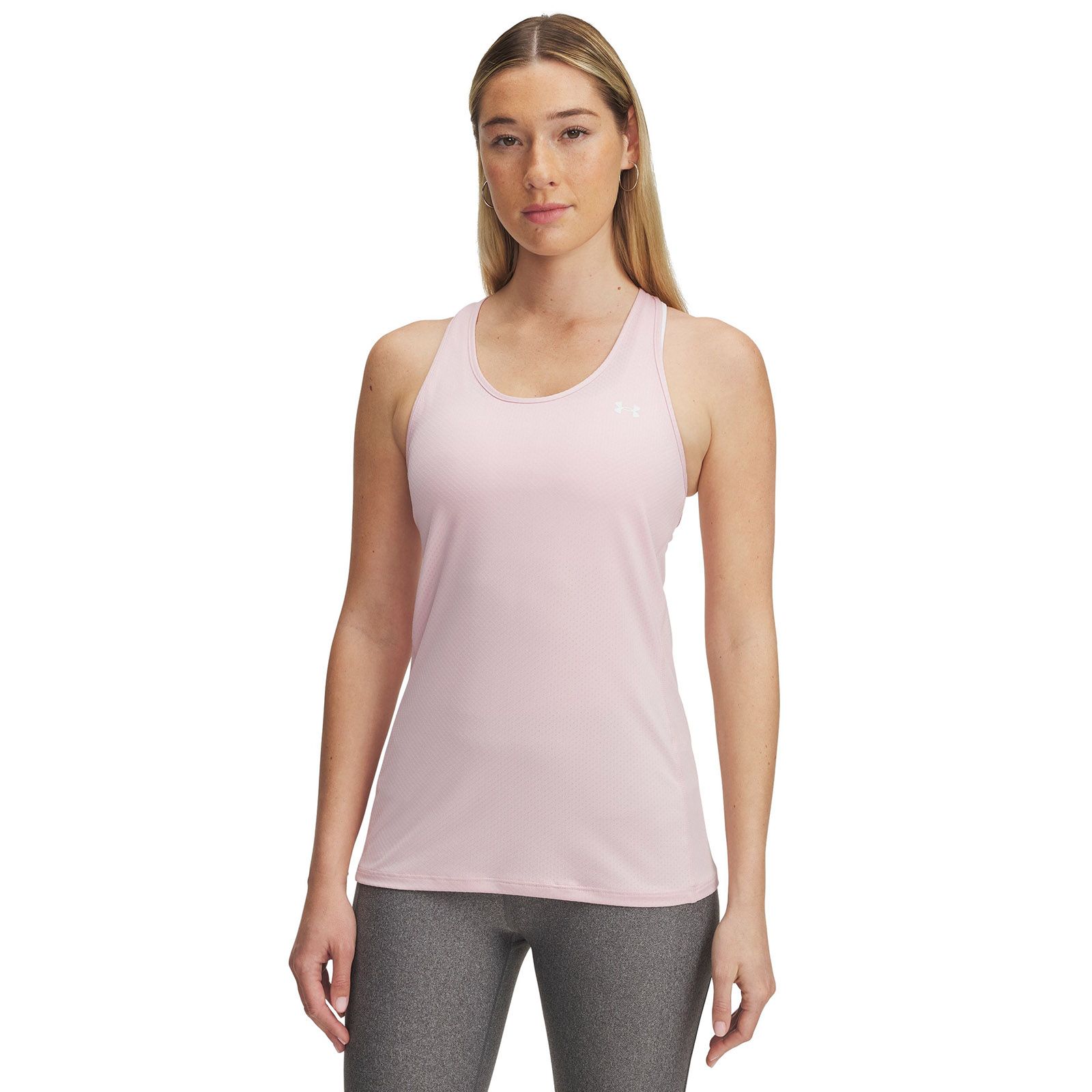 Polera sin mangas Heatgear armour racer rosado para mujer Under Armour