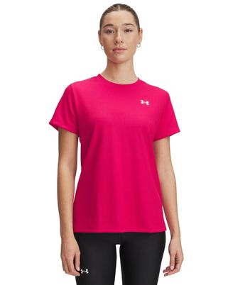Polera manga corta Under Armour tech rib morado para mujer