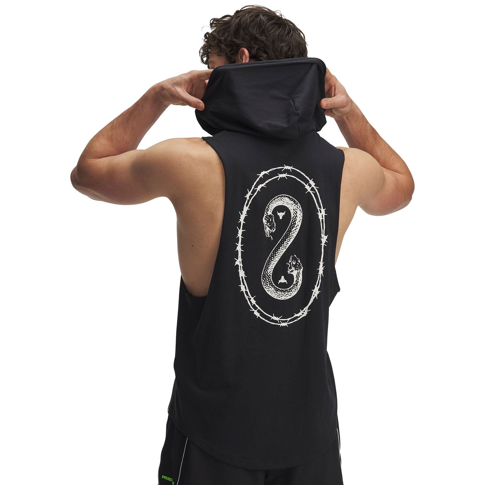Polera sin mangas Project Rock snake negro para hombre Under Armour
