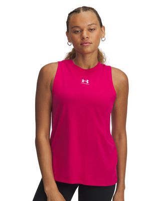 Polera sin mangas Under Armour Rival muscle tank rosado para mujer