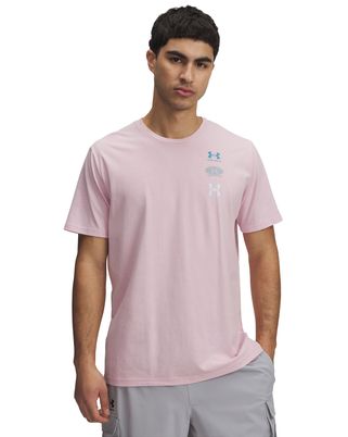 Polera manga corta Under Armour evol logo rosado para hombre