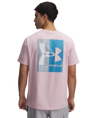 Polera manga corta Under Armour evol logo rosado para hombre