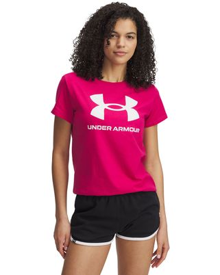 Polera manga corta Under Armour Rival rosado para mujer