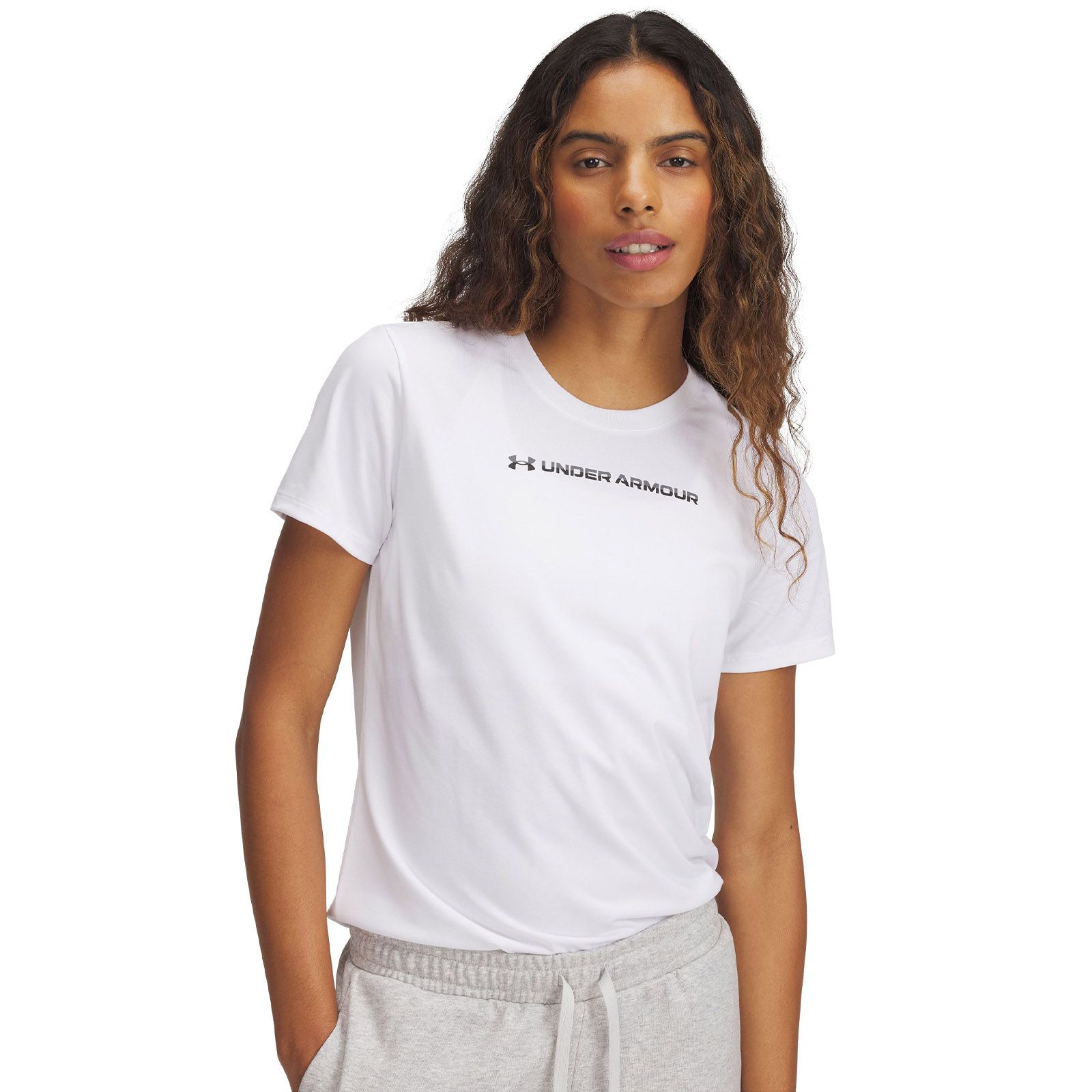 Polera manga corta Under Armour tech pth blanco para mujer