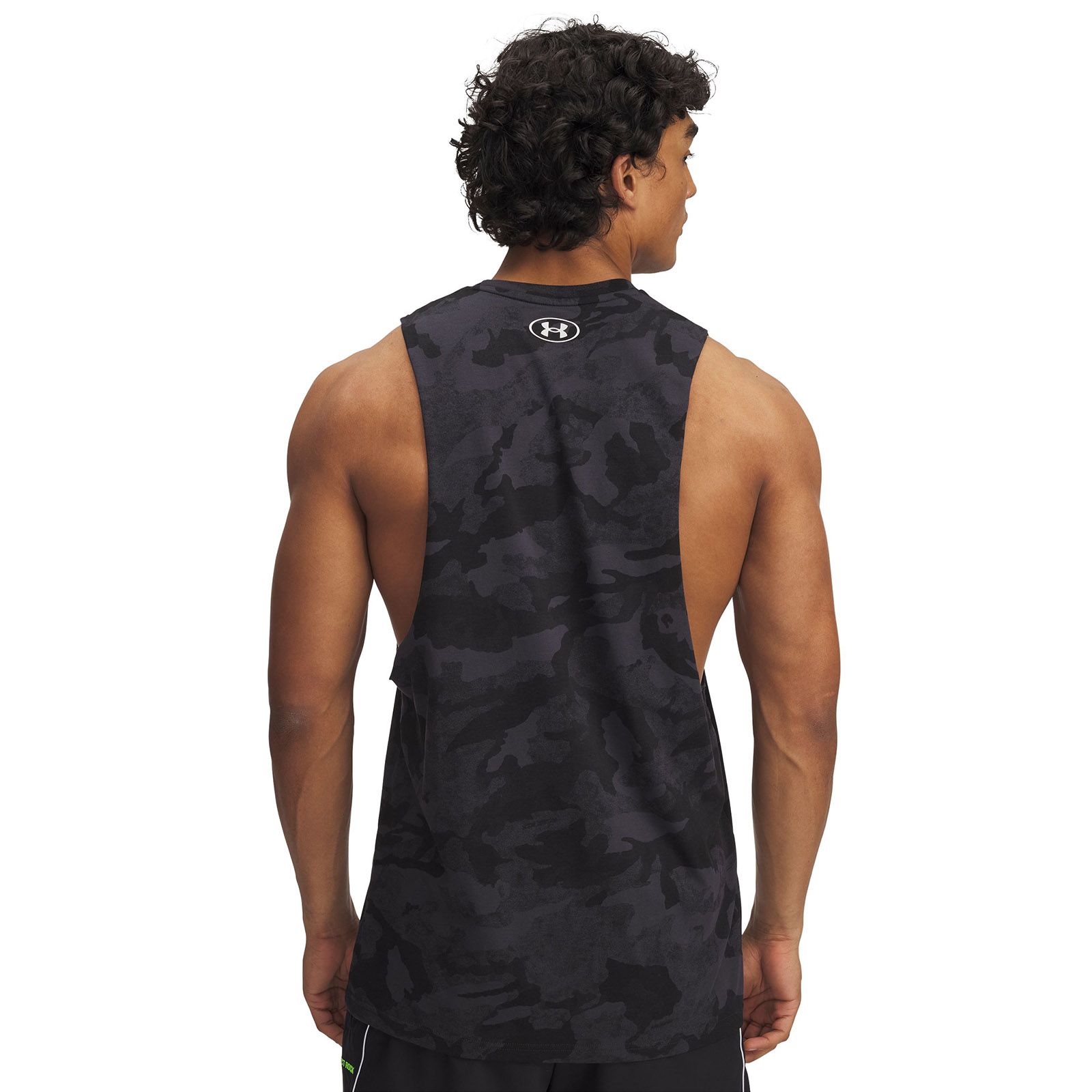 Polera sin mangas Project Rock camo gris para hombre Under Armour