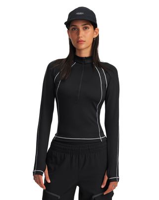 Primera capa superior para Mujer ColdGear Textured 1/2 zip Negro Under Armour