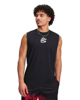 Polera sin mangas Curry negro para hombre Under Armour