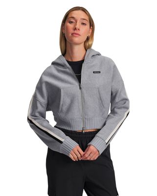 Poleron Lifestyle Mujer Icon Heavyweight Fleece Gris UA