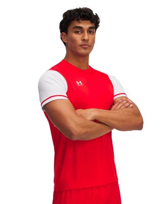 Polera manga corta UA Challenger rojo para hombre