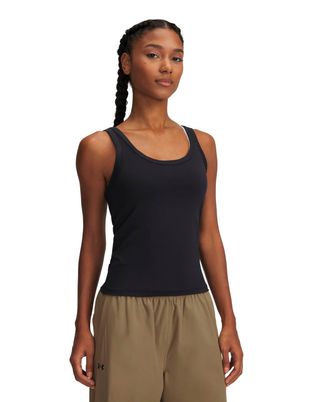 Polera sin mangas UA Meridian Core negro para mujer