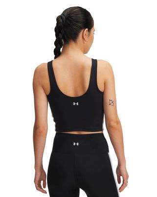 Polera sin manga de entenamiento para mujer Motion Sport Tape negro Under Armour