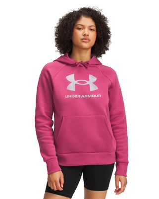 Polerón Lifestyle para mujer Rival Fleece Shimmer rojo Under Armour