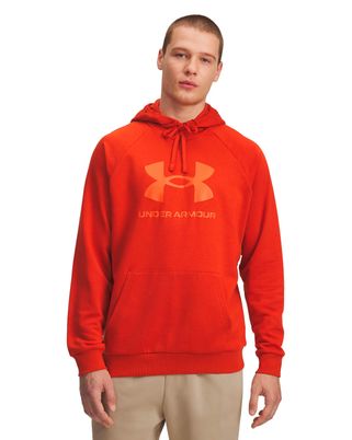 Polerón Lifestyle para hombre Rival Fleece Logo naranjo Under Armour