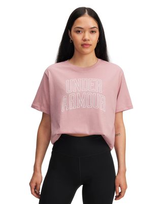 Polera manga corta Lifestyle para mujer Rival Oversized Campus rosado Under Armour