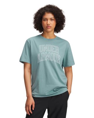 Polera manga corta Lifestyle para mujer Rival Oversized Campus verde Under Armour