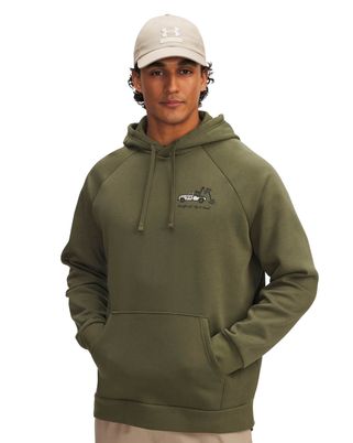 Polerón Lifestyle para hombre Rival Fleece HBR Logo verde Under Armour