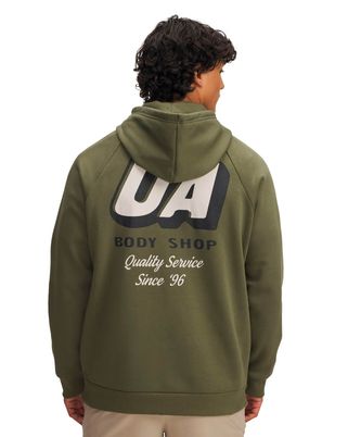 Polerón Lifestyle para hombre Rival Fleece HBR Logo verde Under Armour