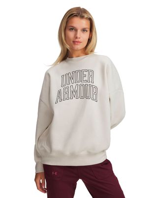 Polerón Lifestyle para mujer Rival Fleece Oversized Varsity Blanco Under Armour