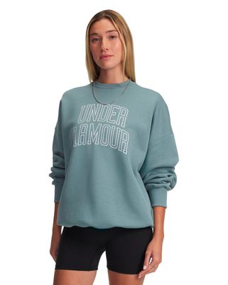 Polerón Lifestyle para mujer Rival Fleece Oversized Varsity Verde Under Armour