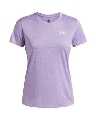 Polera manga corta de entrenamiento para mujer Tech Twist morado Under Armour