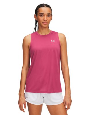 Polera sin mangas de entrenamiento para mujer Tech Rojo Under Armour