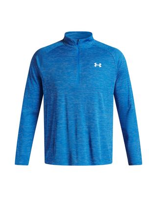 Polerón de entrenamiento para hombre Tech Textured ½ Zip azul Under Armour