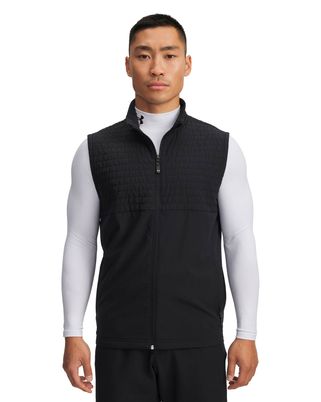 Parka sin manga Golf para hombre Drive Pro negro Under Armour