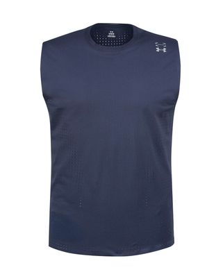 Polera sin mangas de entrenamiento para hombre Halo Vent azul Under Armour