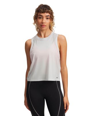 Polera sin mangas de entrenamiento para mujer Halo Vent gris Under Armour