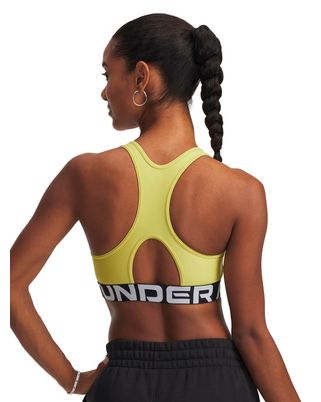Peto de entrenamiento para mujer HeatGear Armour Mid Branded amarillo Under Armour
