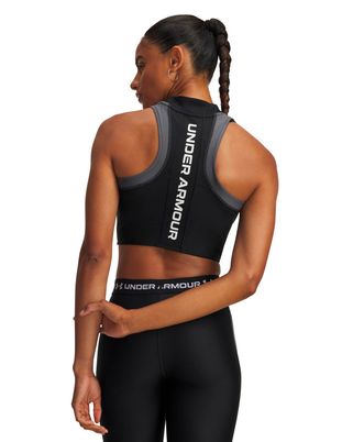 Polera sin mangas de entrenamiento para mujer HeatGear Rib negro para mujer