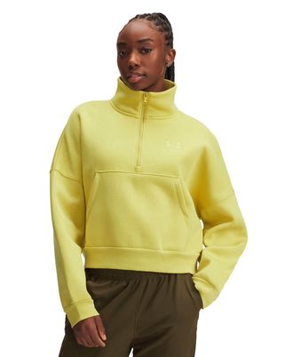 Polerón Lifestyle para mujer Icon Fleece Oversized ½ Zip amarillo Under Armour