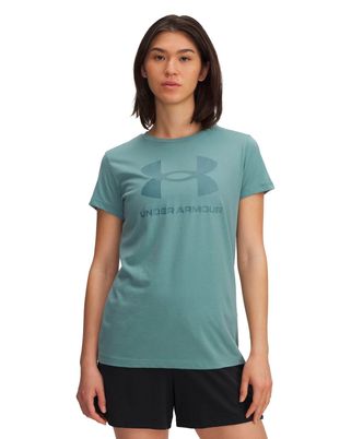 Polera manga corta Sportstyle para mujer Rival Logo verde Under Armour
