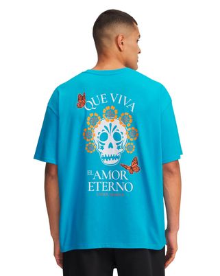 Polera manga corta Lifestyle para hombre Day Of The Dead Heavyweight azul Under Armour