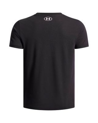 Polera manga corta Lifestyle para niño Overlay Wordmark negro Under Armour