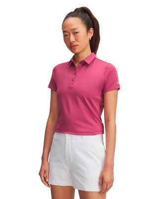 Polera manga corta de Golf para mujer Playoff rojo Under Armour