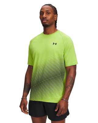 Polera manga corta de entrenamiento para hombre Tech Fade verde Under Armour
