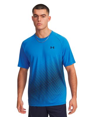 Polera manga corta de entrenamiento para hombre Tech Fade azul Under Armour