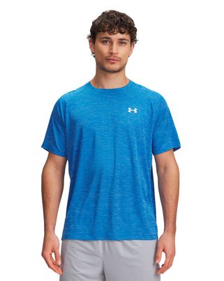 Polera manga corta de entrenamiento para hombre Tech Textured azul Under Armour