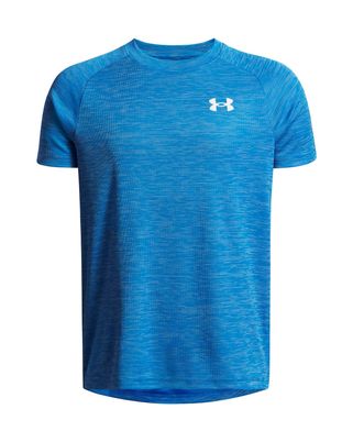 Polera manga corta de entrenamiento para niño Tech Textured azul Under Armour