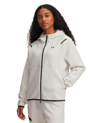 Polerón Lifestyle para mujer Unstoppable Fleece Full-Zip blanco Under Armour